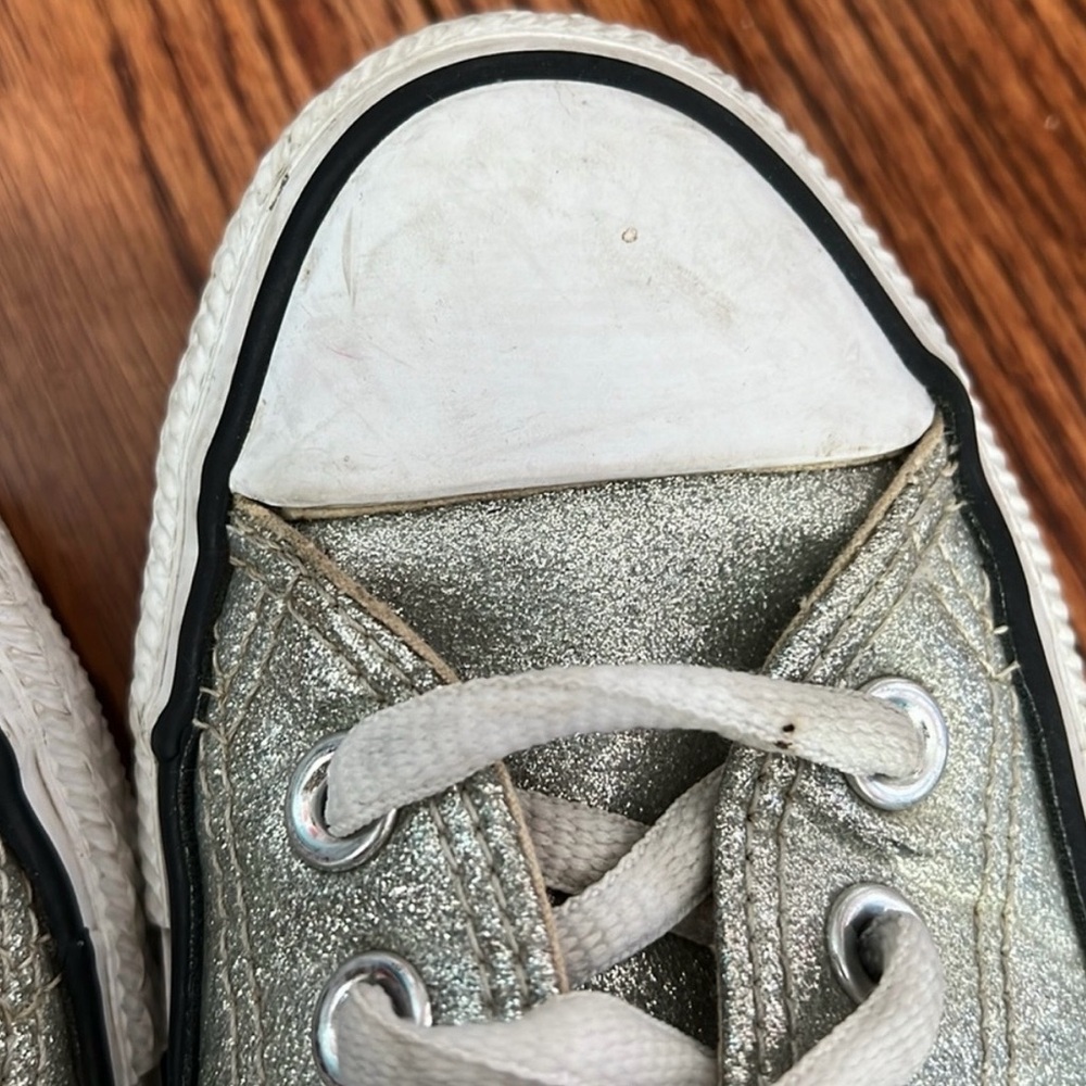Converse Silver Metallic Low-Top Sneakers - Women's - Picture 7 of 9